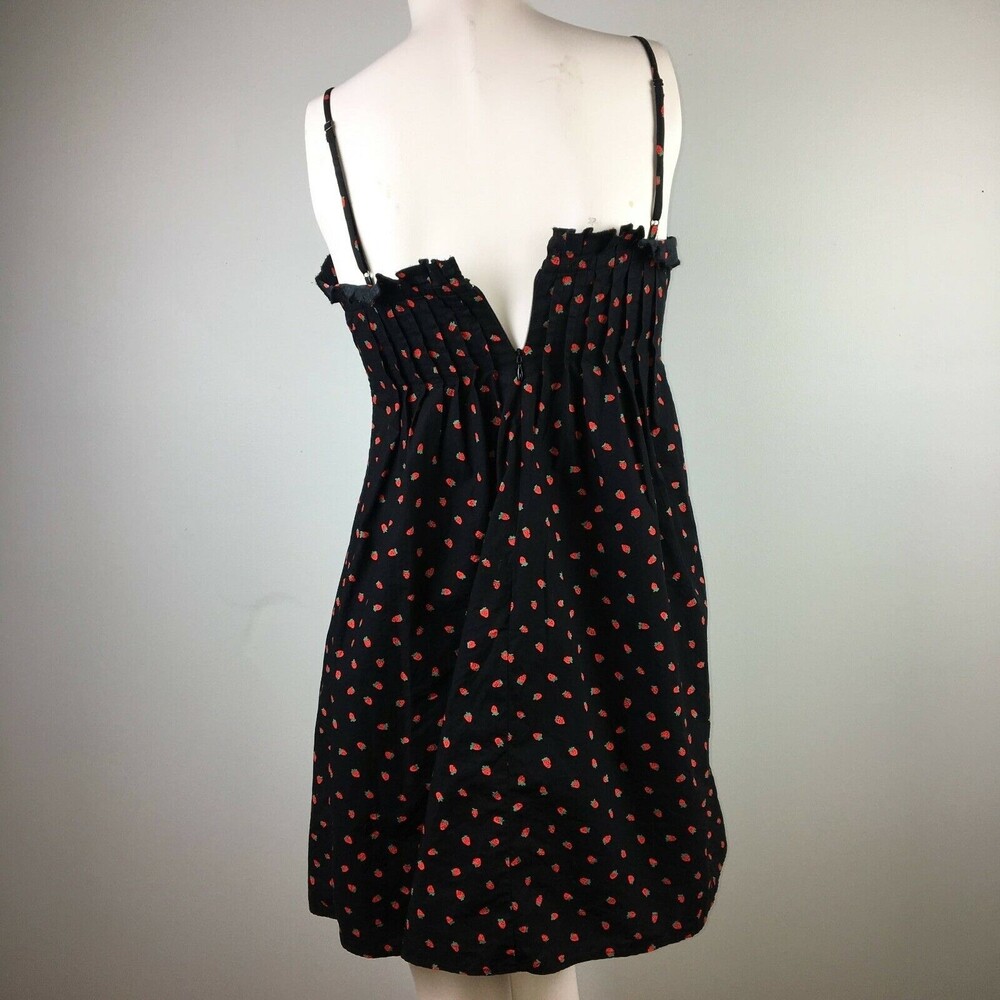 Madewell Pintuck Cami Dress Fresh Strawberries Sundress Black Red Cotton Women 0 - Picture 4 of 11